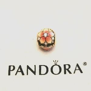 Pandora Magnolia Floral Pink Enamel Charm